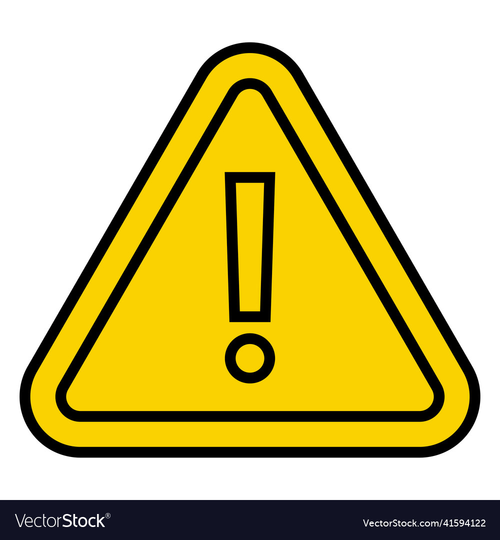 Warn sign in triangle yellow caution icon Vector Image