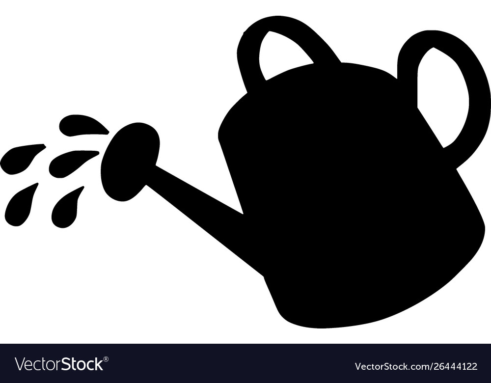 Watering can silhouette gardening tool Royalty Free Vector