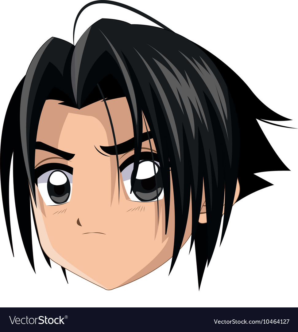 Anime style boy icon Royalty Free Vector Image