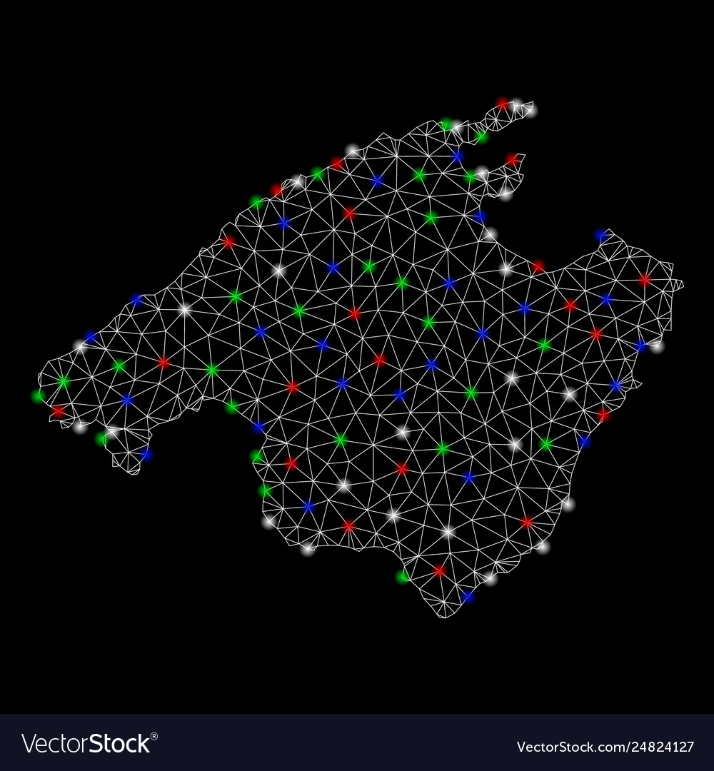 Helle Maschendrahtrahmen mallorca Karte mit Blitz