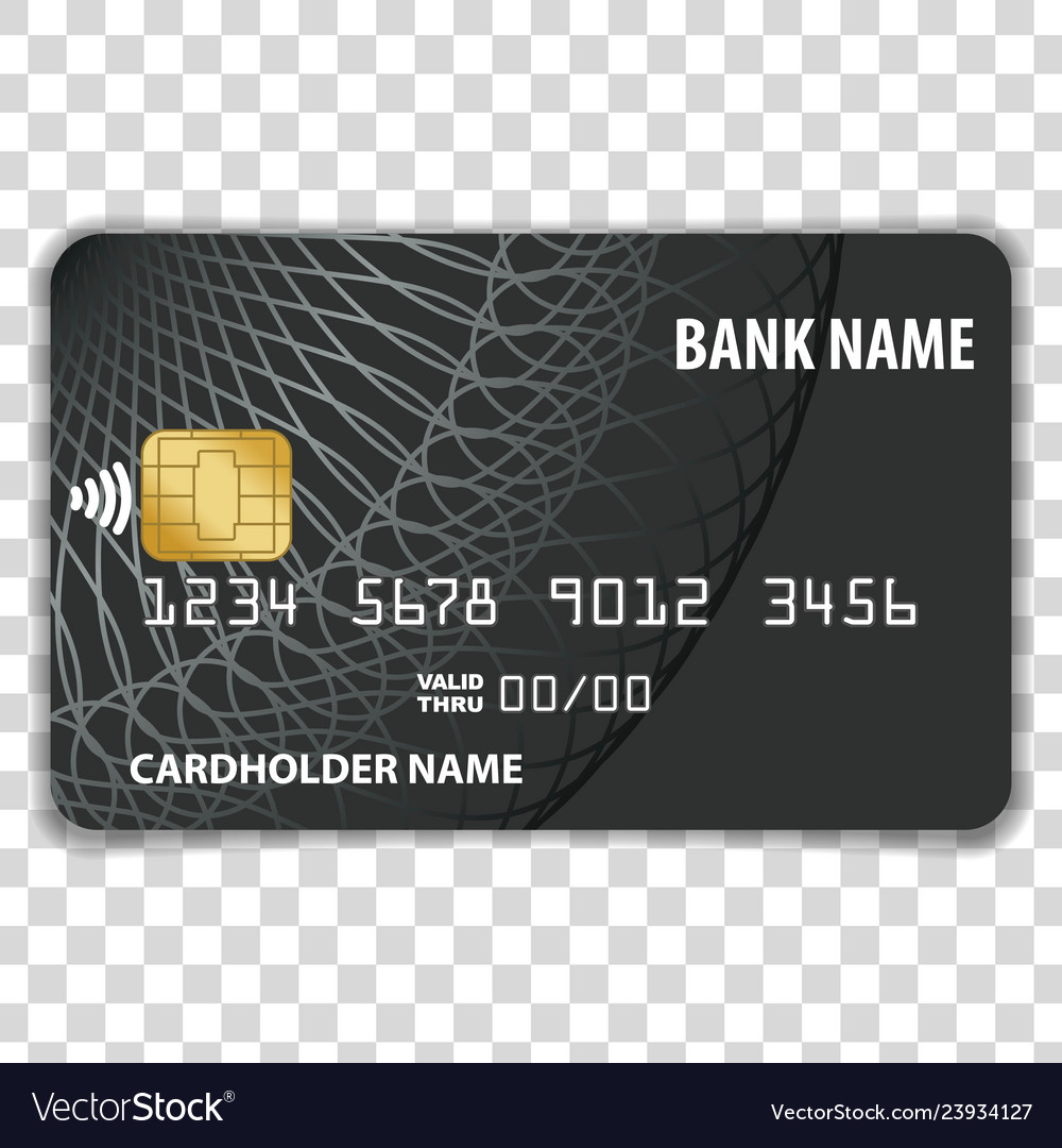 Contactless credit card mock up template Vector Image