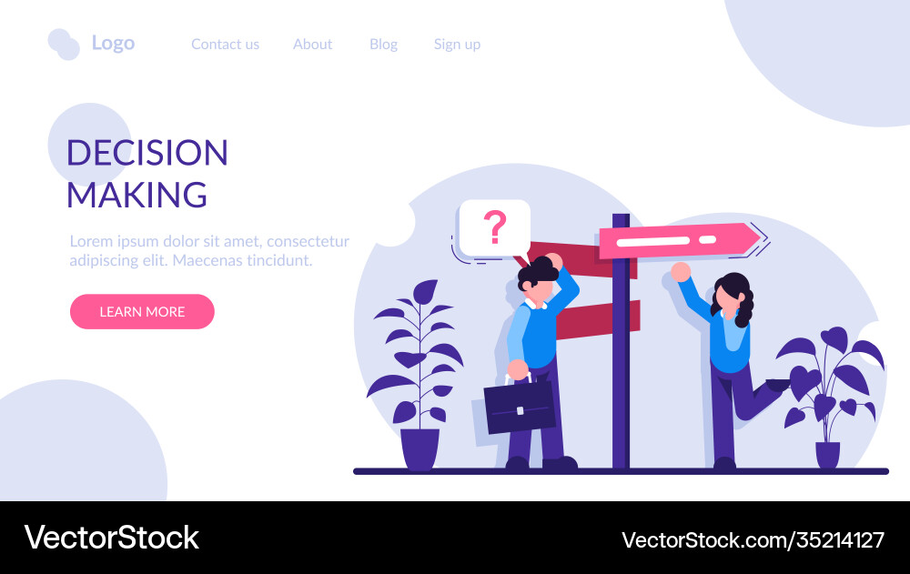 Decision making flat concept rational Royalty Free Vector