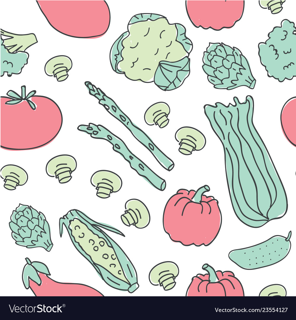 Healthy keto food seamless pattern