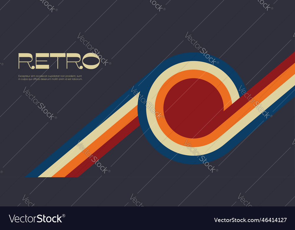 Minimal retro background with colorful stripes Vector Image