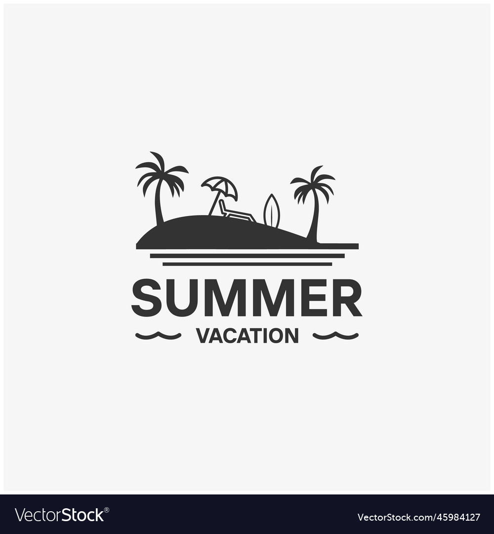 Summer beach vacation logo design Royalty Free Vector Image