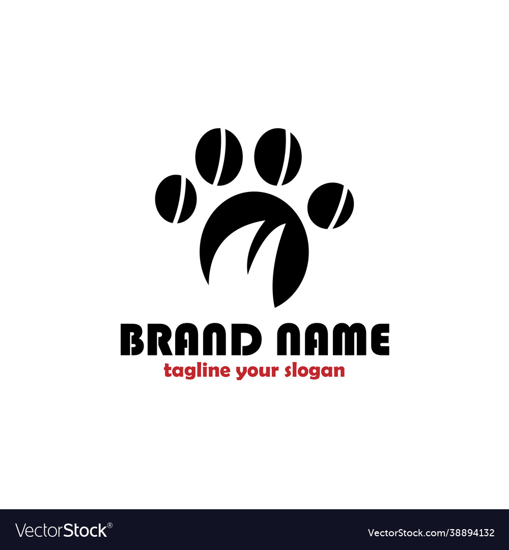 Animal paws design logo pet shop Royalty Free Vector Image