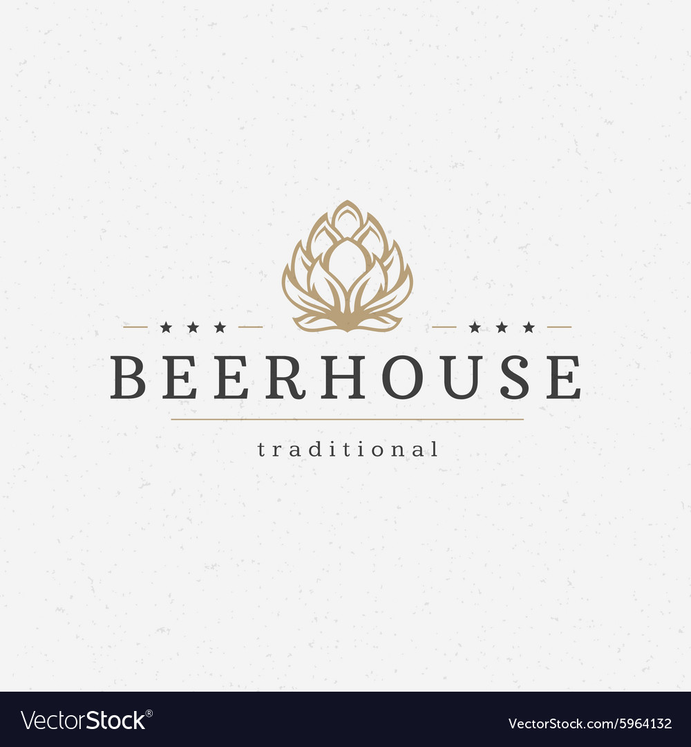 Beer hop logo or badge design element Royalty Free Vector