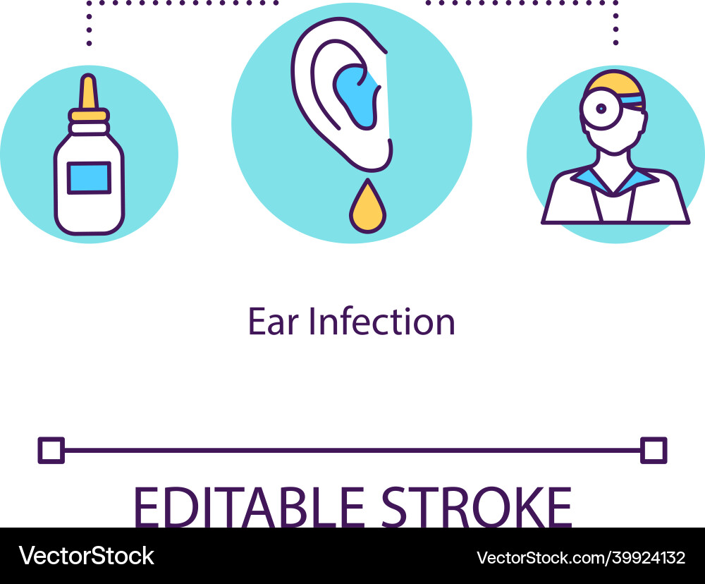 Ear infection concept icon examining patient Vector Image
