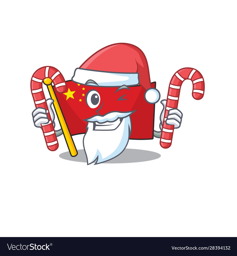 Happy Flag China Scroll Cartoon Character In Santa Happy Flag China Scroll Cartoon Character In Santa