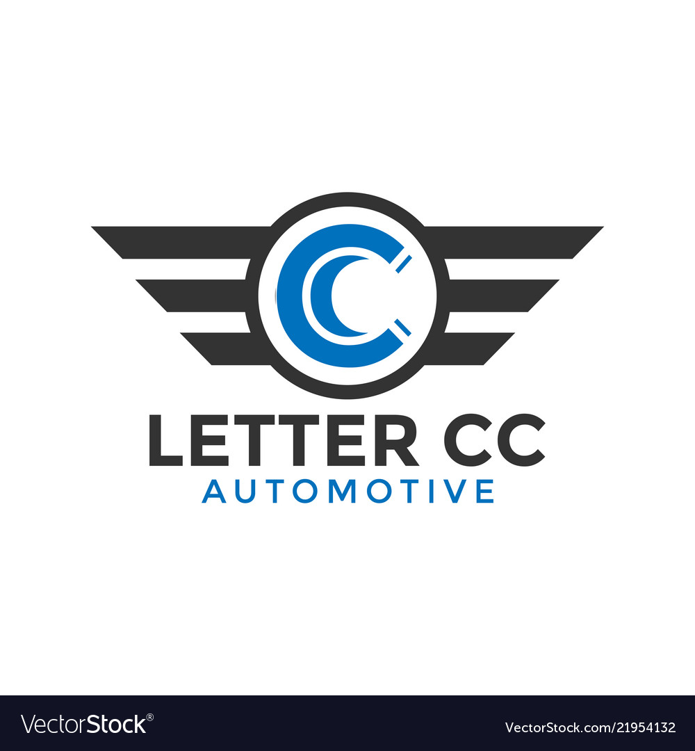 Letter cc automotive wing logo icon design vector image Letter cc automotive wing logo icon design