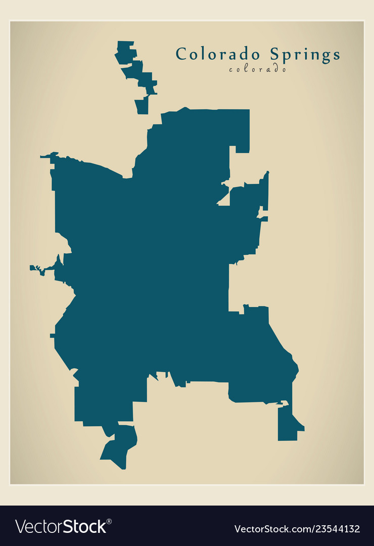 Modern city map - colorado springs co Royalty Free Vector