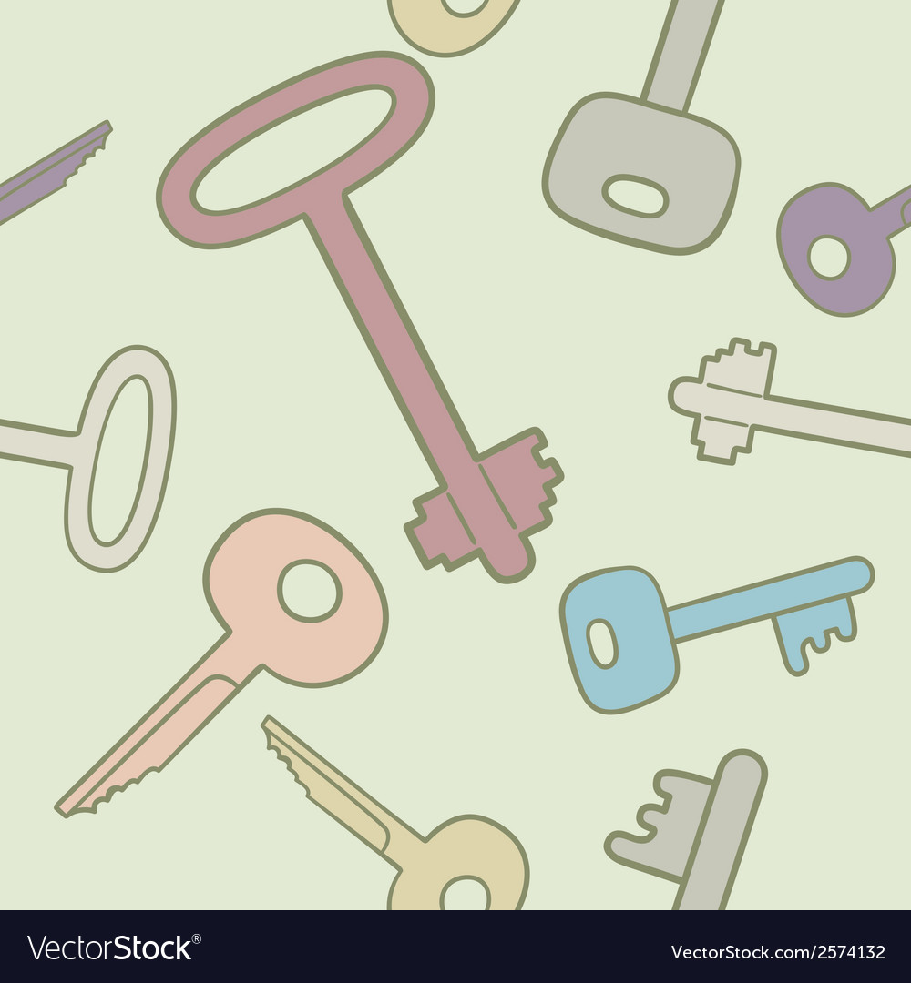 Seamless background with keys in bright colors