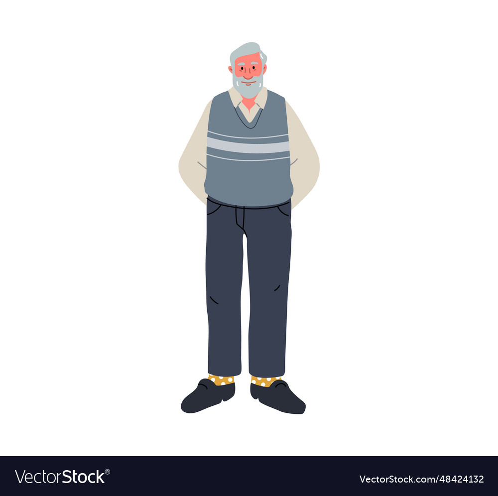 Senior man cartoon character