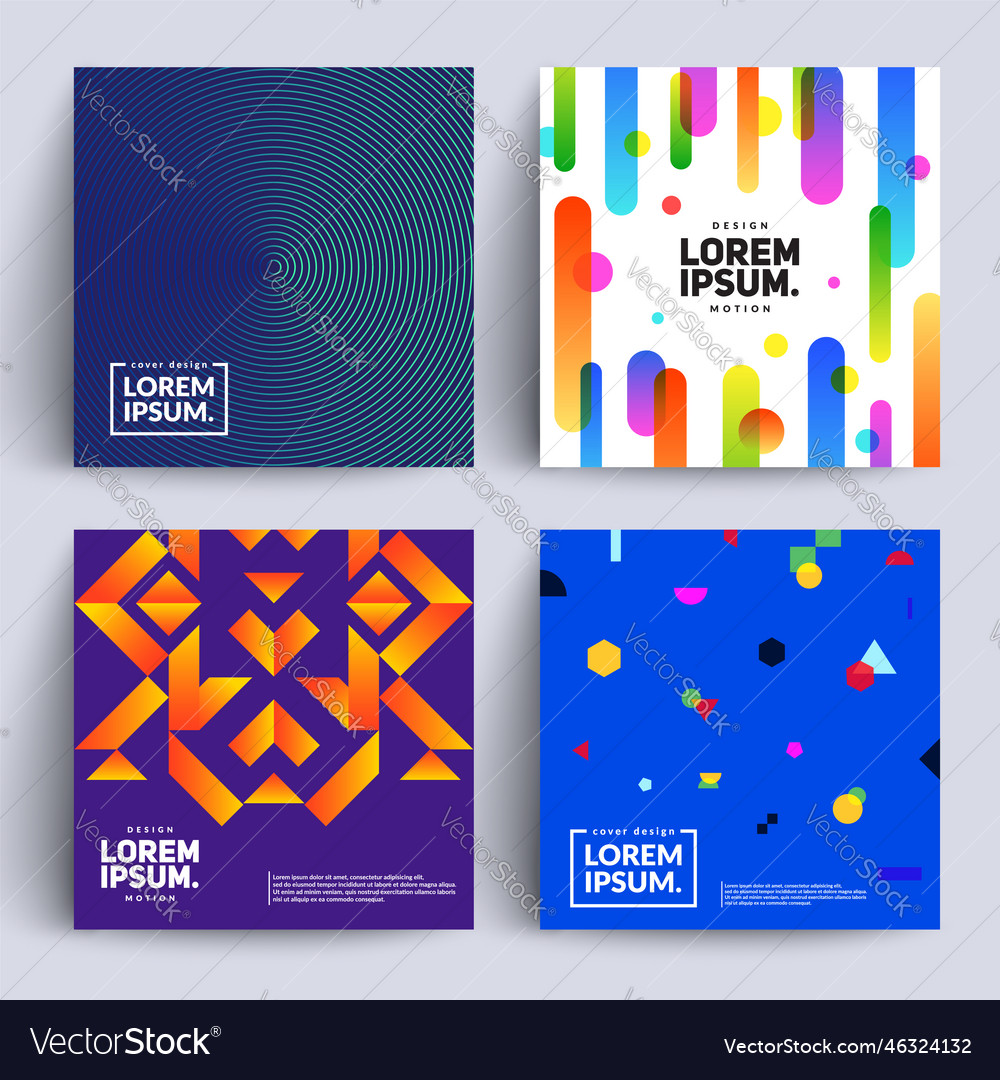 Set of backgrounds with modern geometric design Vector Image