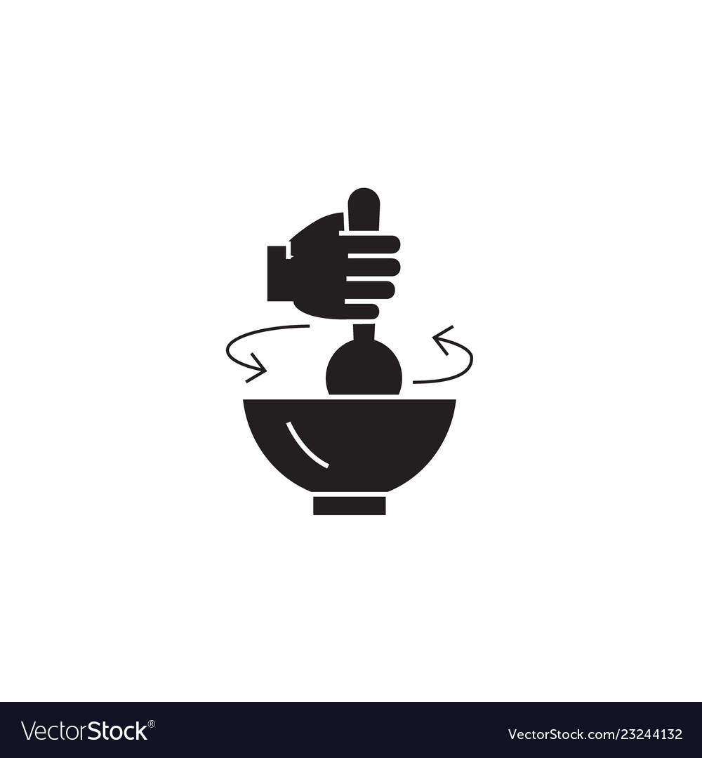 Stirring pot black concept icon stirring Vector Image