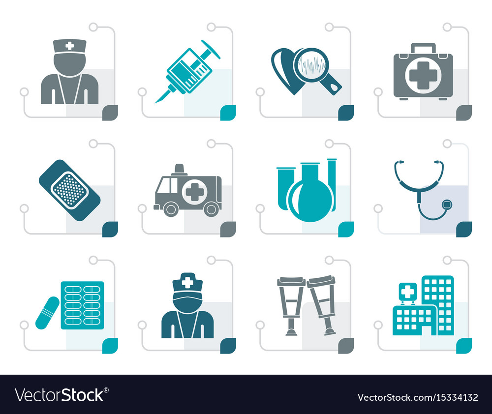 Stylized medicine and healthcare icons Royalty Free Vector