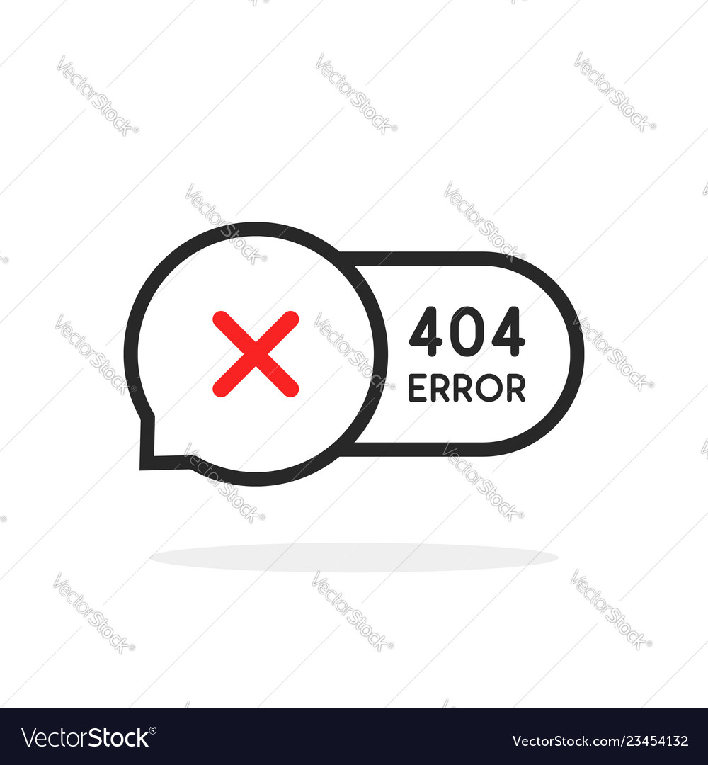 Dünne Linie 404 Fehler Blase Symbol