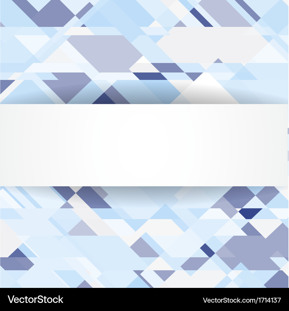 Blue Geometric Background With White Banner Vector Image