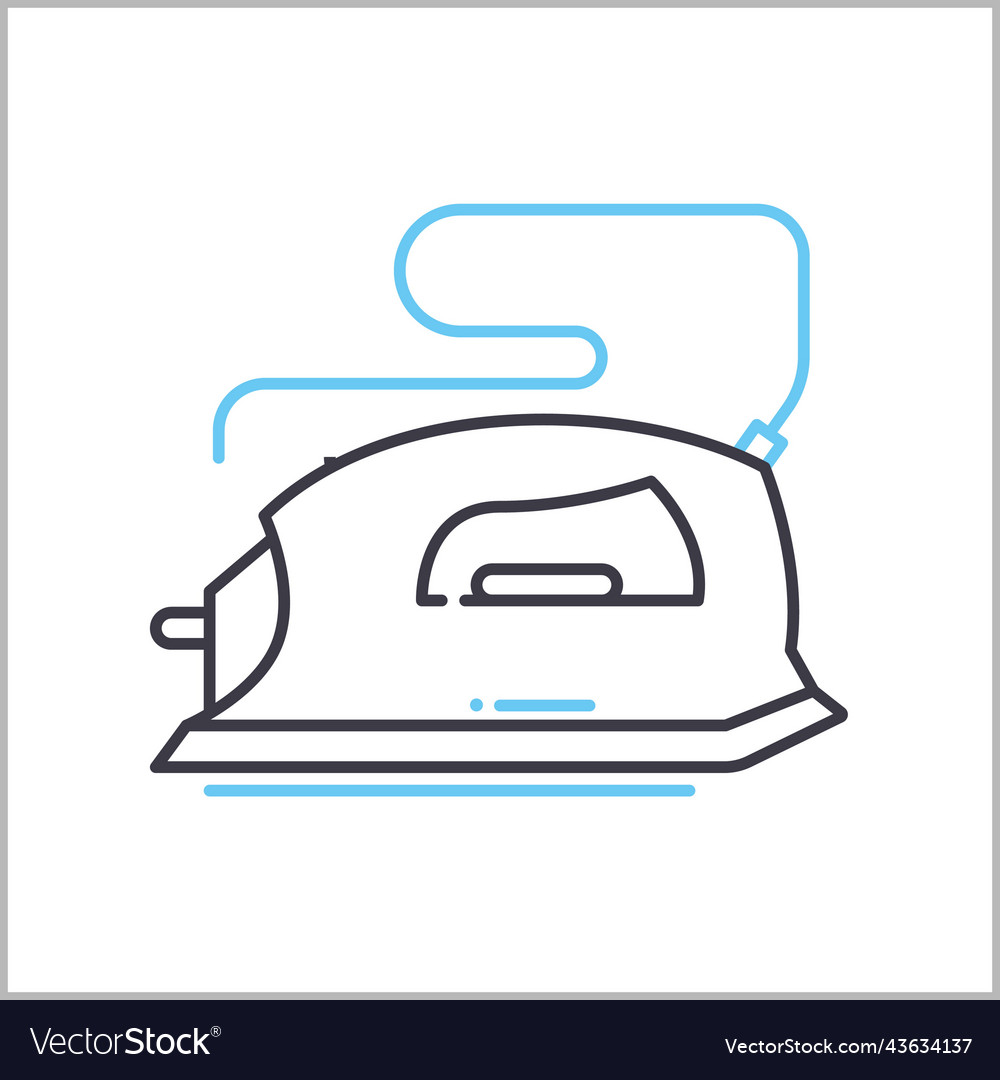 Electric iron line icon outline symbol