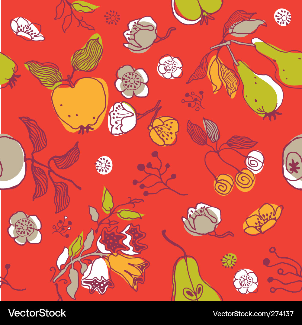 Fruit seamless pattern Royalty Free Vector Image