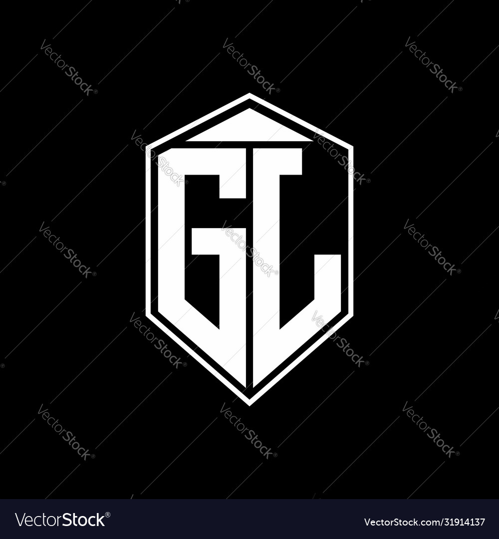 Gj logo monogram with emblem shape combination Vector Image