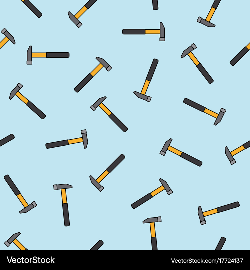 Hammers blue pattern Royalty Free Vector Image