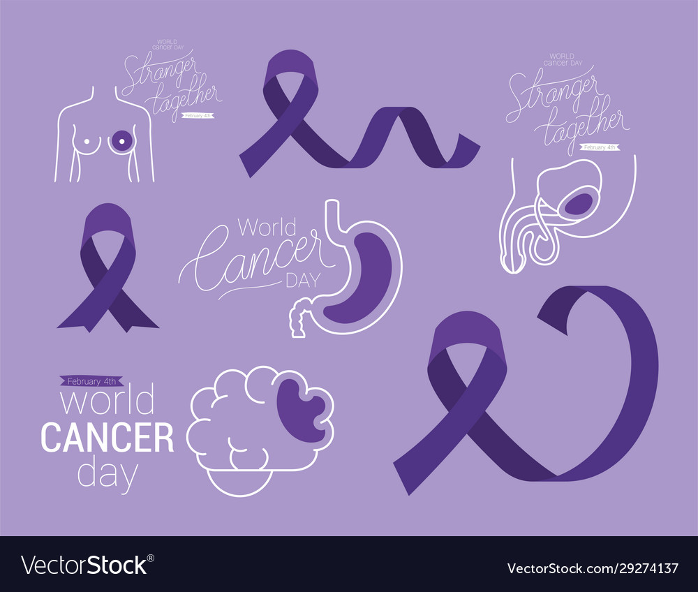 Icon set world cancer day design