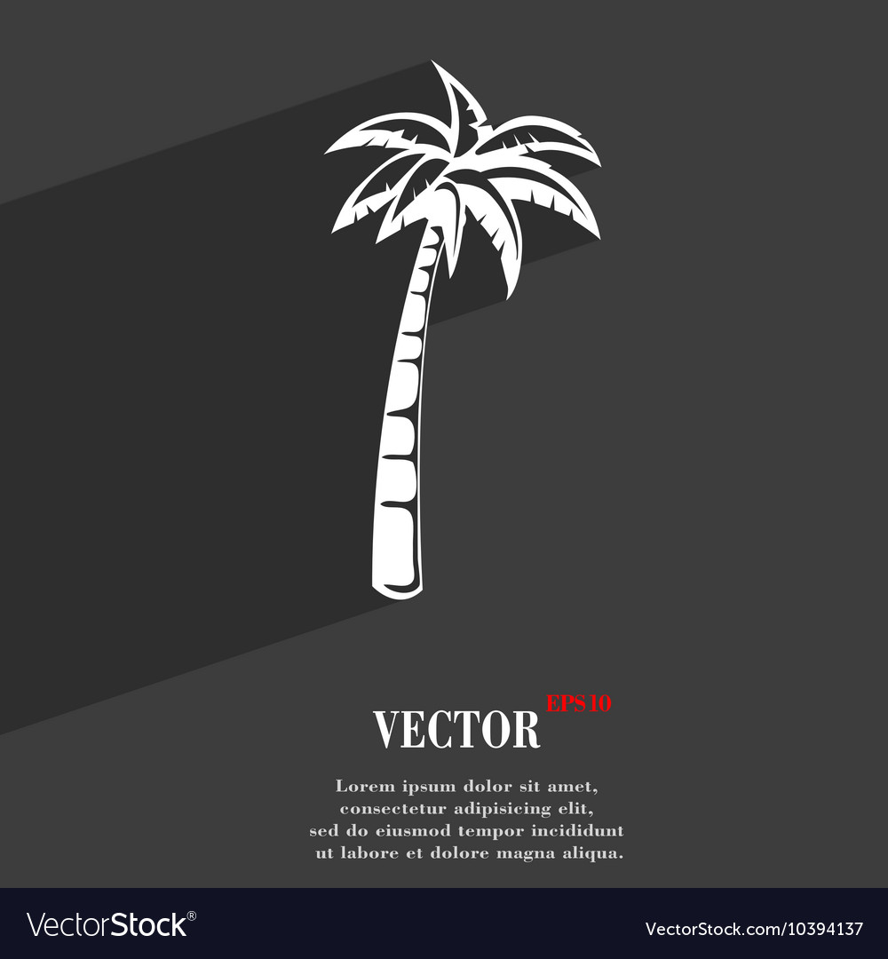 Palm symbol flat modern web design with long