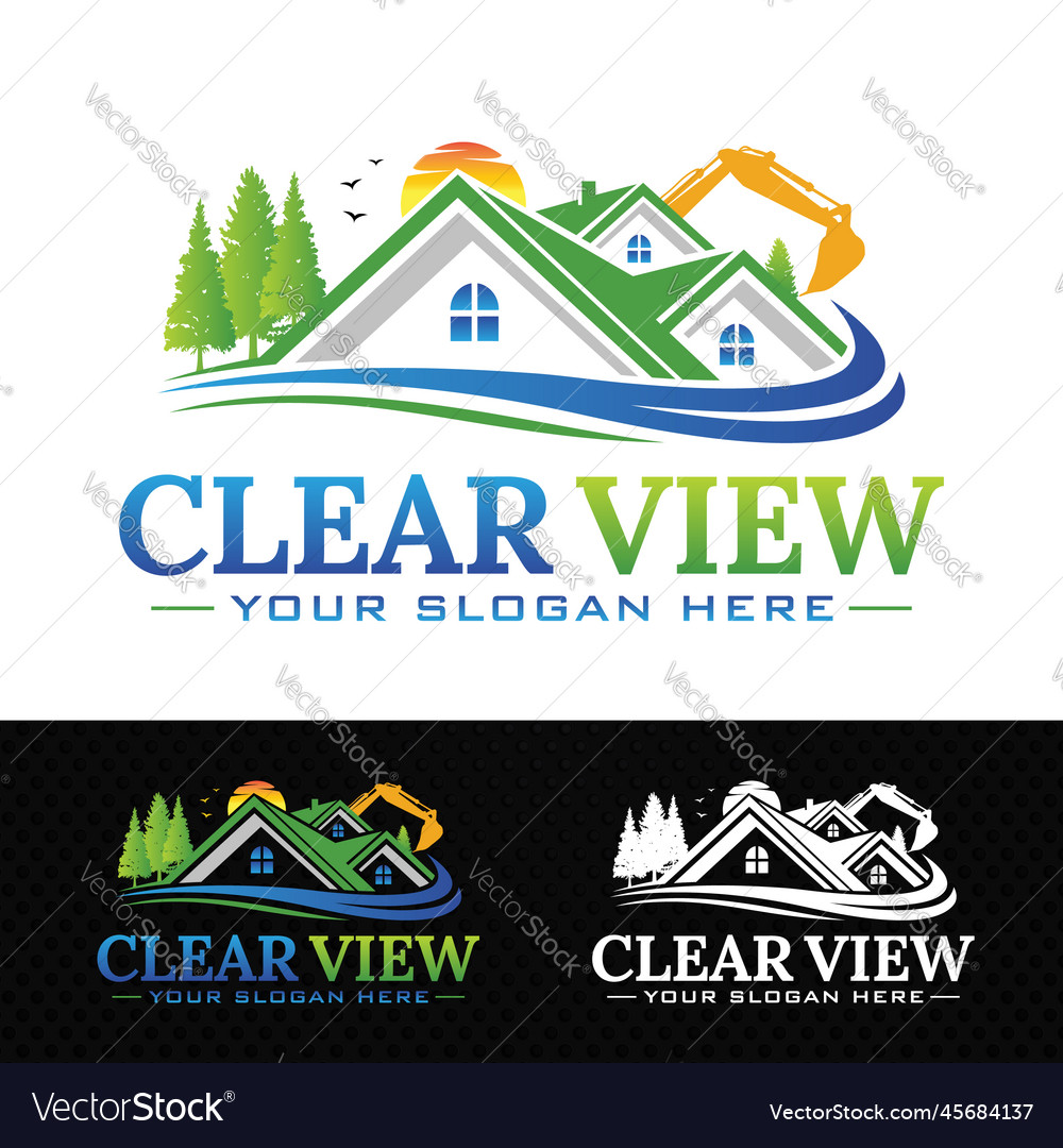 Real estate and construction logo design vector image Real estate and construction logo design