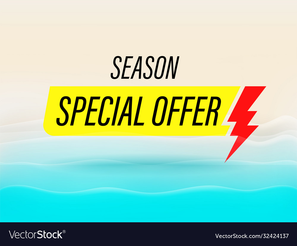 Season special offer banner with beautiful blue Vector Image