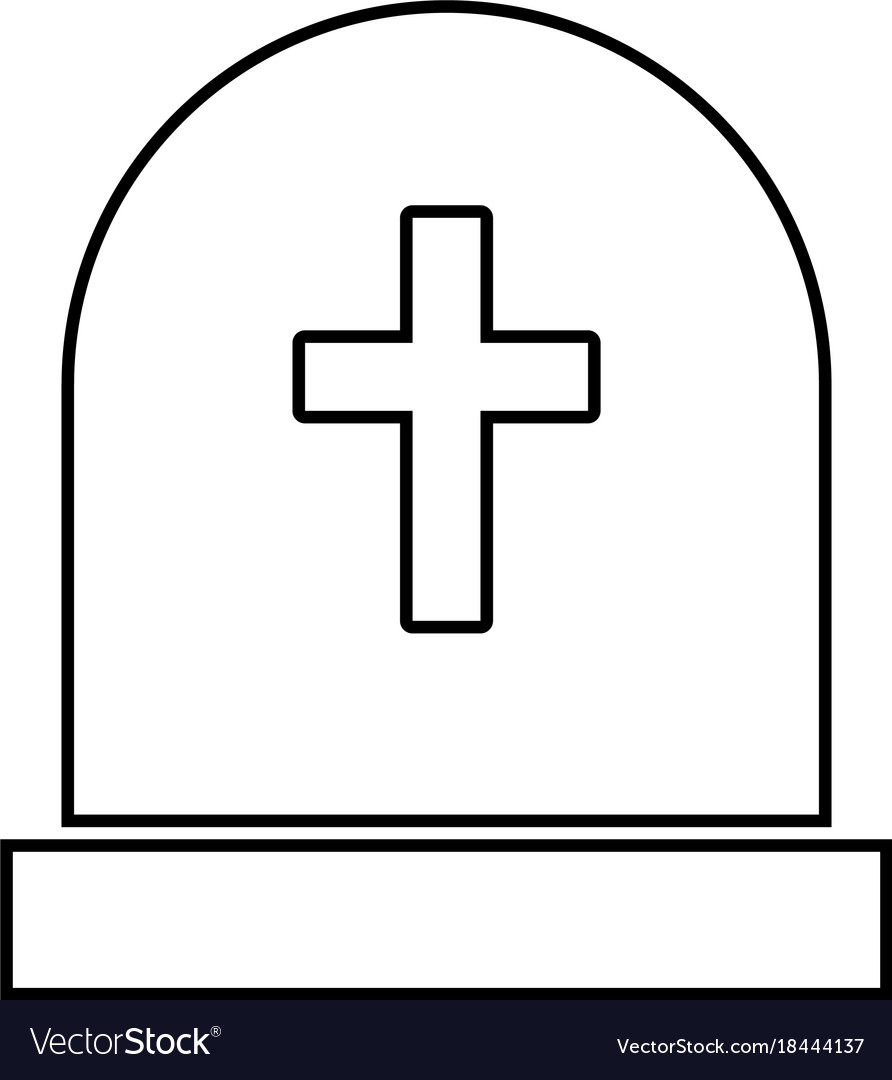 Tomb stone black icon Royalty Free Vector Image