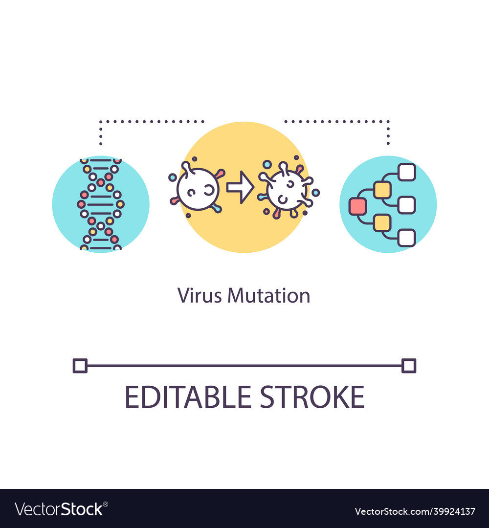 Virus mutation concept icon microscopic organism