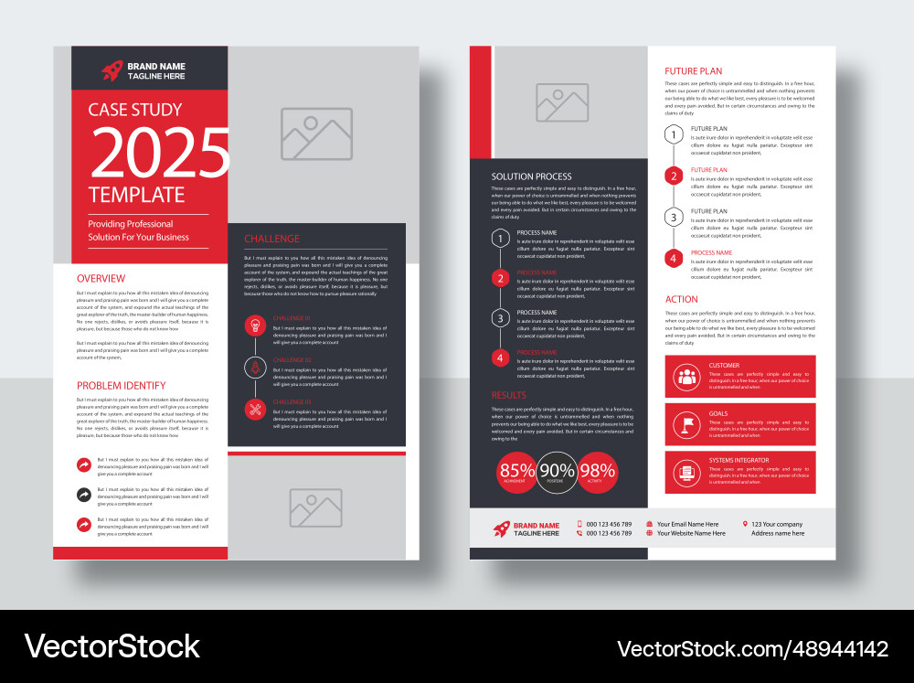 Case study template business Royalty Free Vector Image