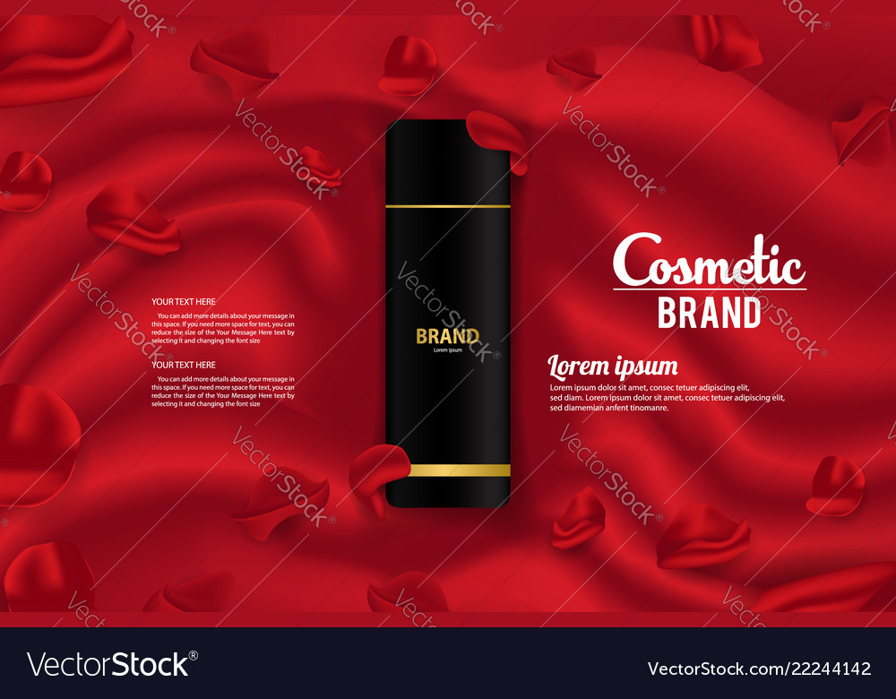 Cosmetic Banner Ads Product Packaging Template Vector Image