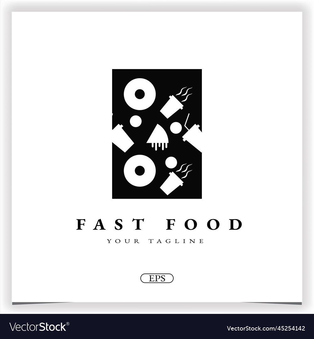 Fast food square logo premium elegant template