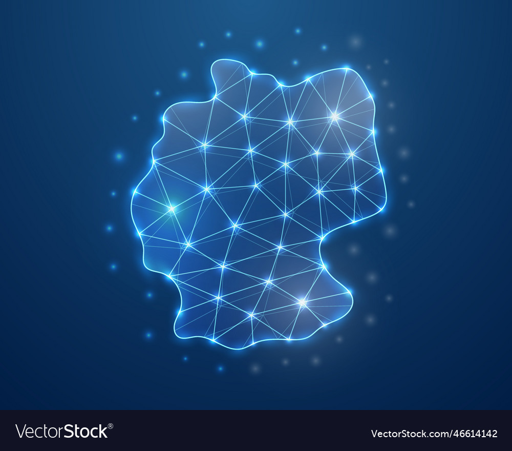 Germany 3d symbol in low poly style map