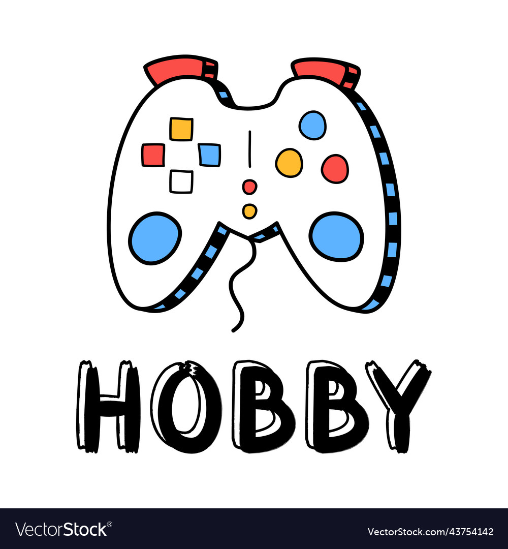 Hand draw gamepad icon in doodle style for your