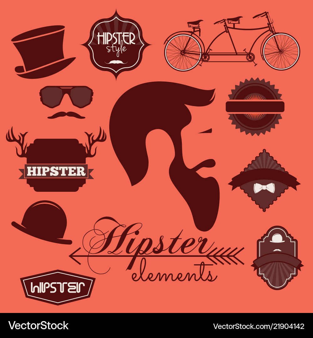 Hipster elements Royalty Free Vector Image - VectorStock