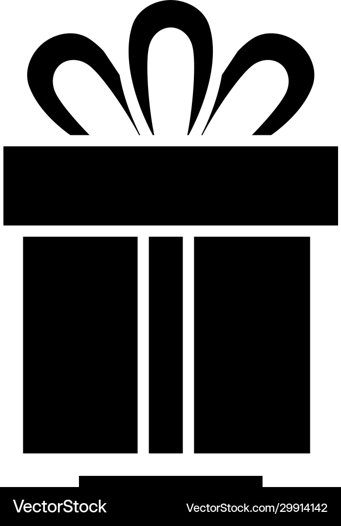 Holiday gift black icon concept Royalty Free Vector Image