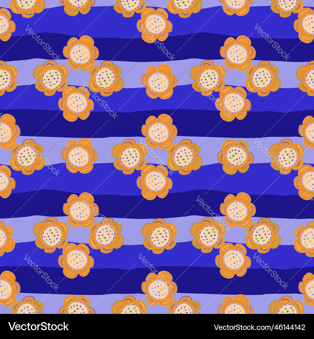 Seamless pattern with doodle flowers Royalty Free Vector