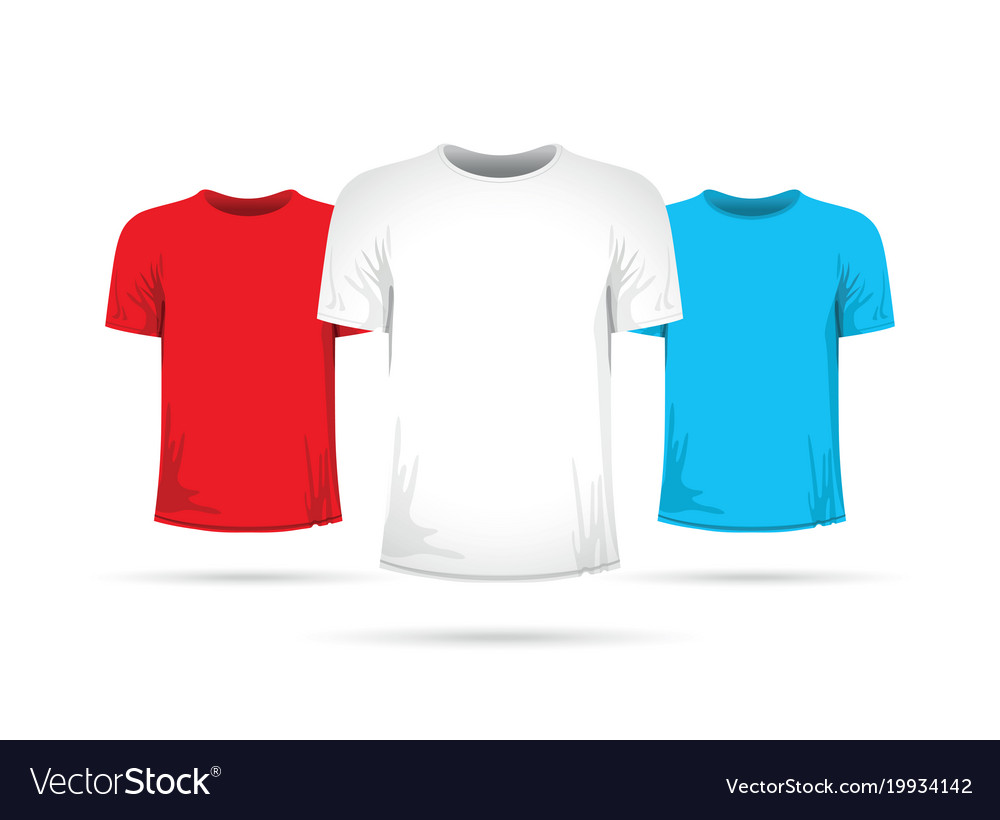 Set of three shirts with different colors