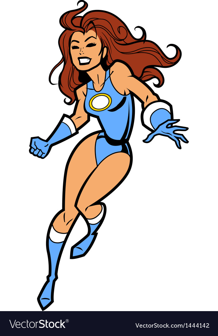 Sexy Female Brunette Superhero Royalty Free Vector Image 