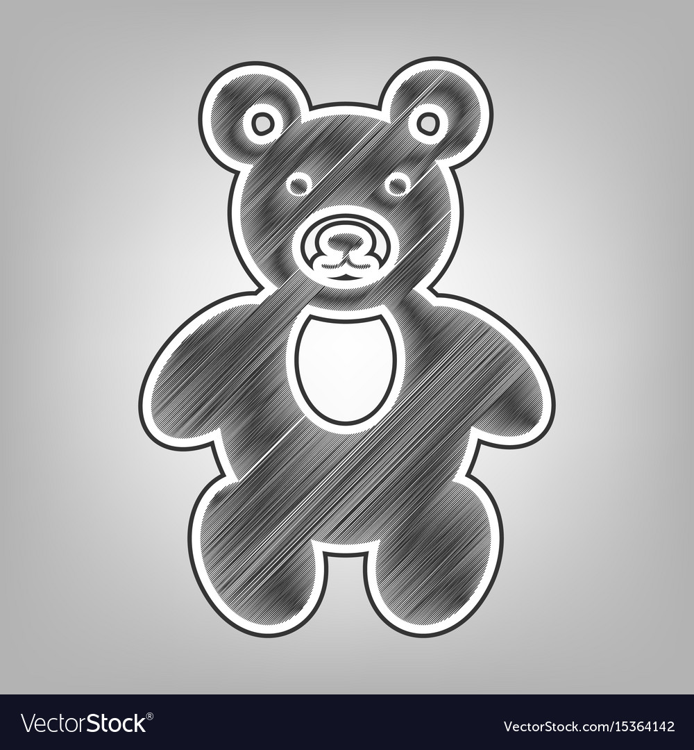 Teddy bear sign pencil