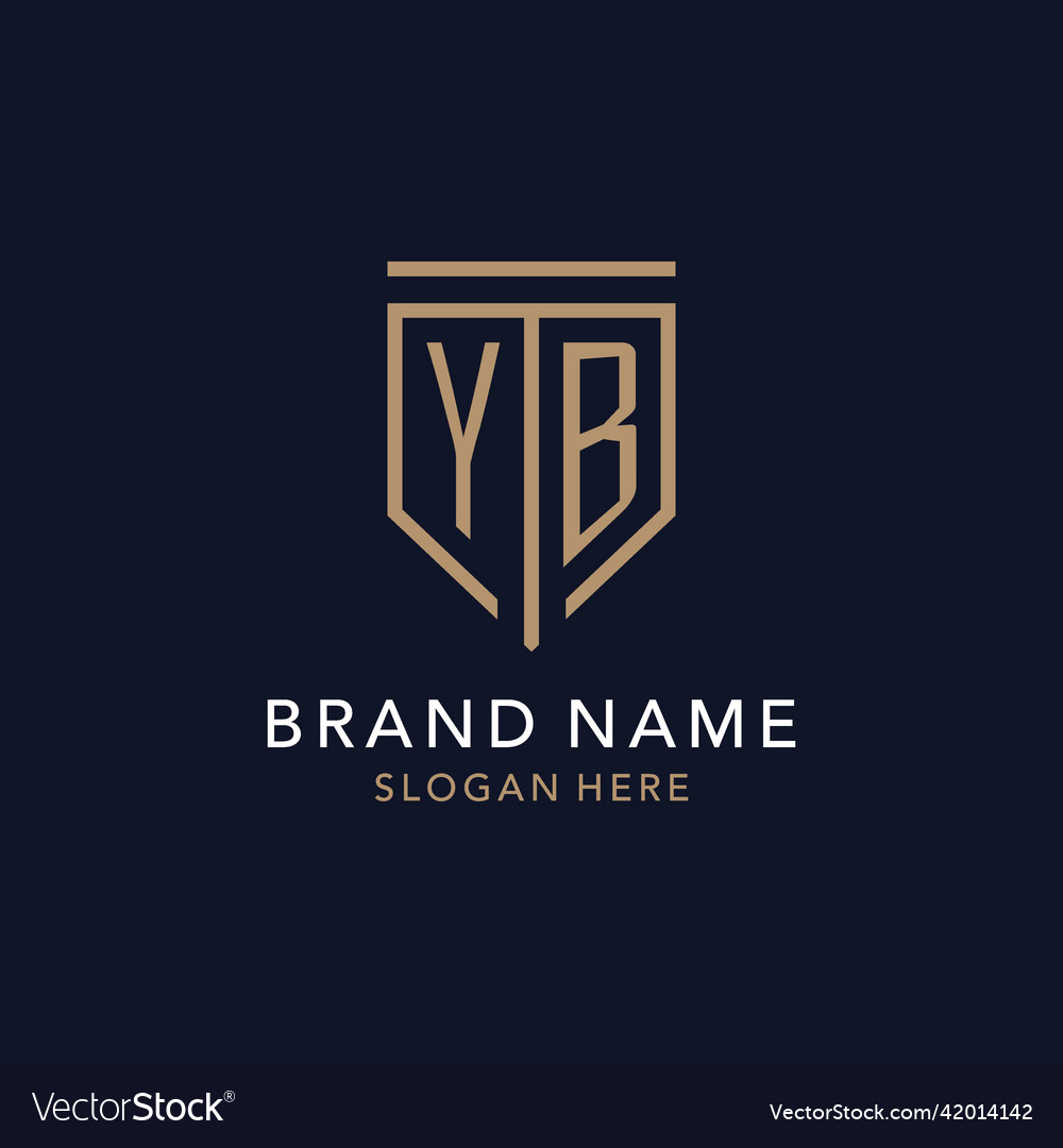 Yb initial logo monogram with simple luxury