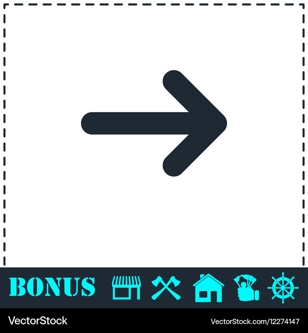Arrow icon flat Royalty Free Vector Image - VectorStock