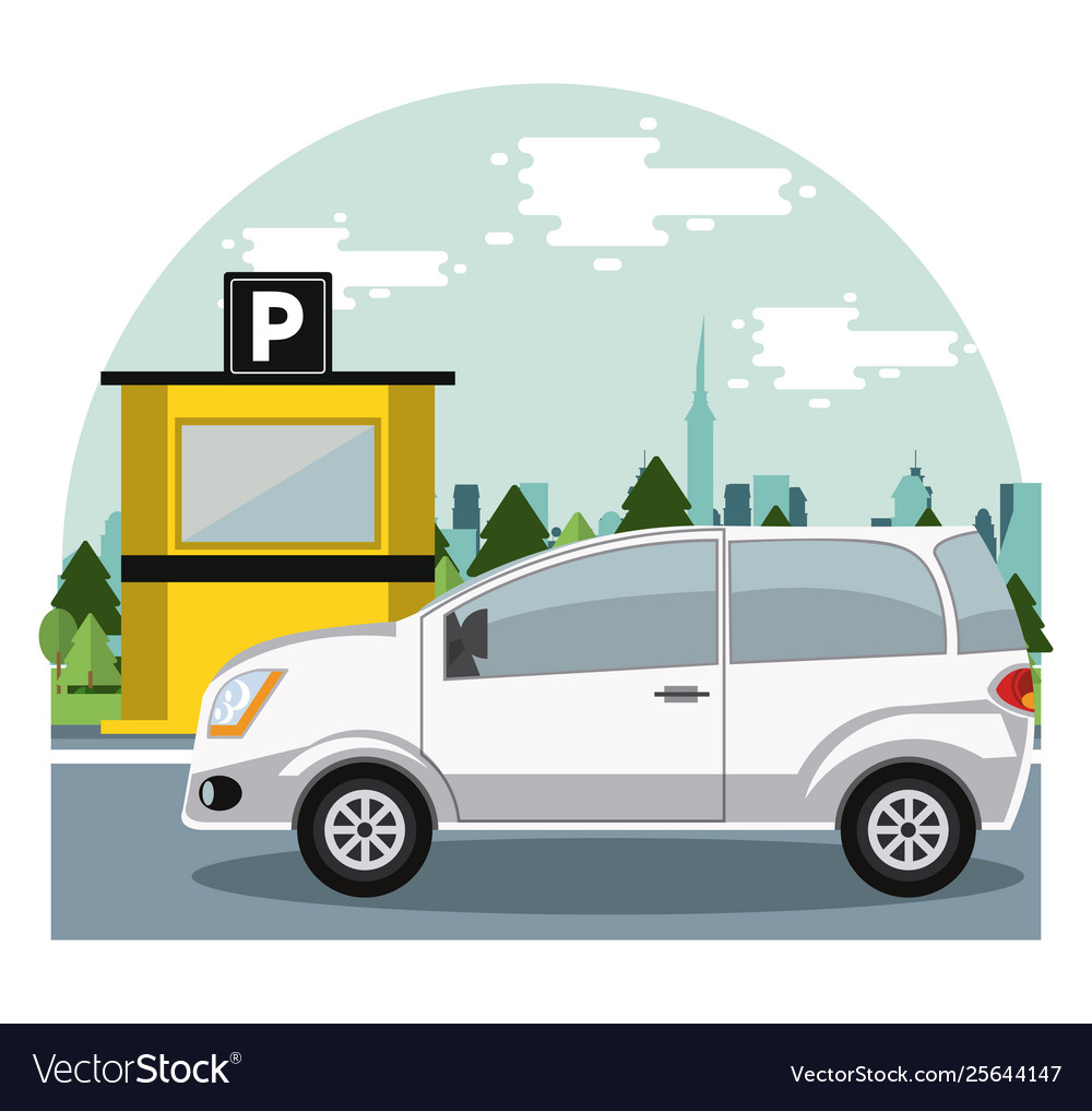 Car parking zone round icon Royalty Free Vector Image