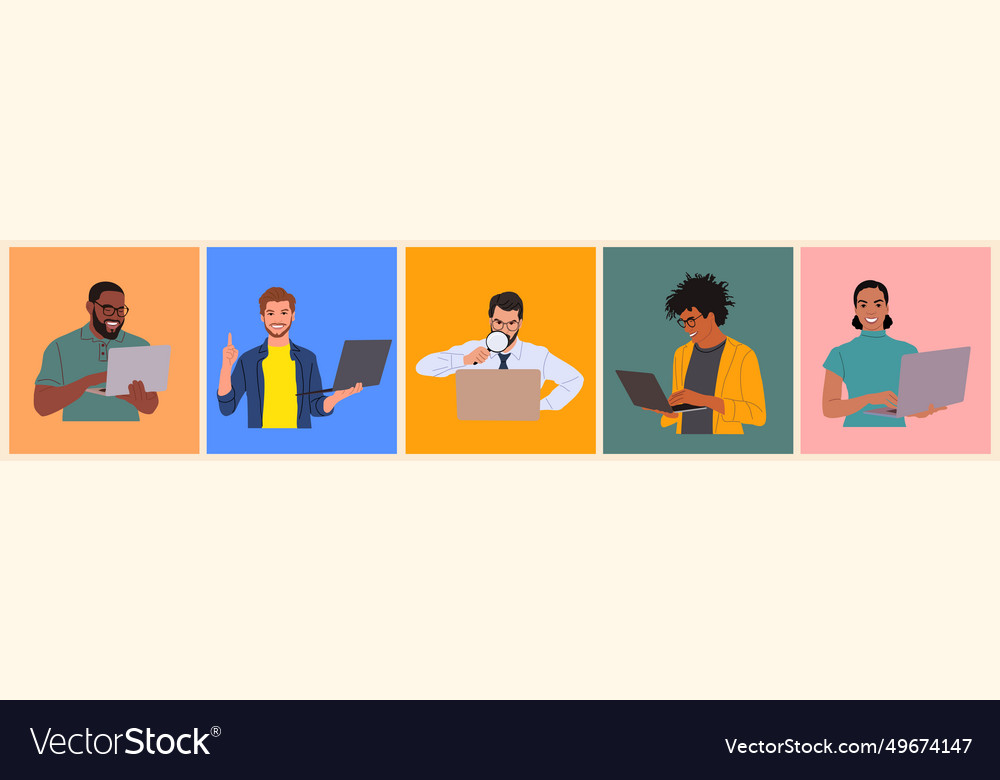 Diverse business people working on laptop