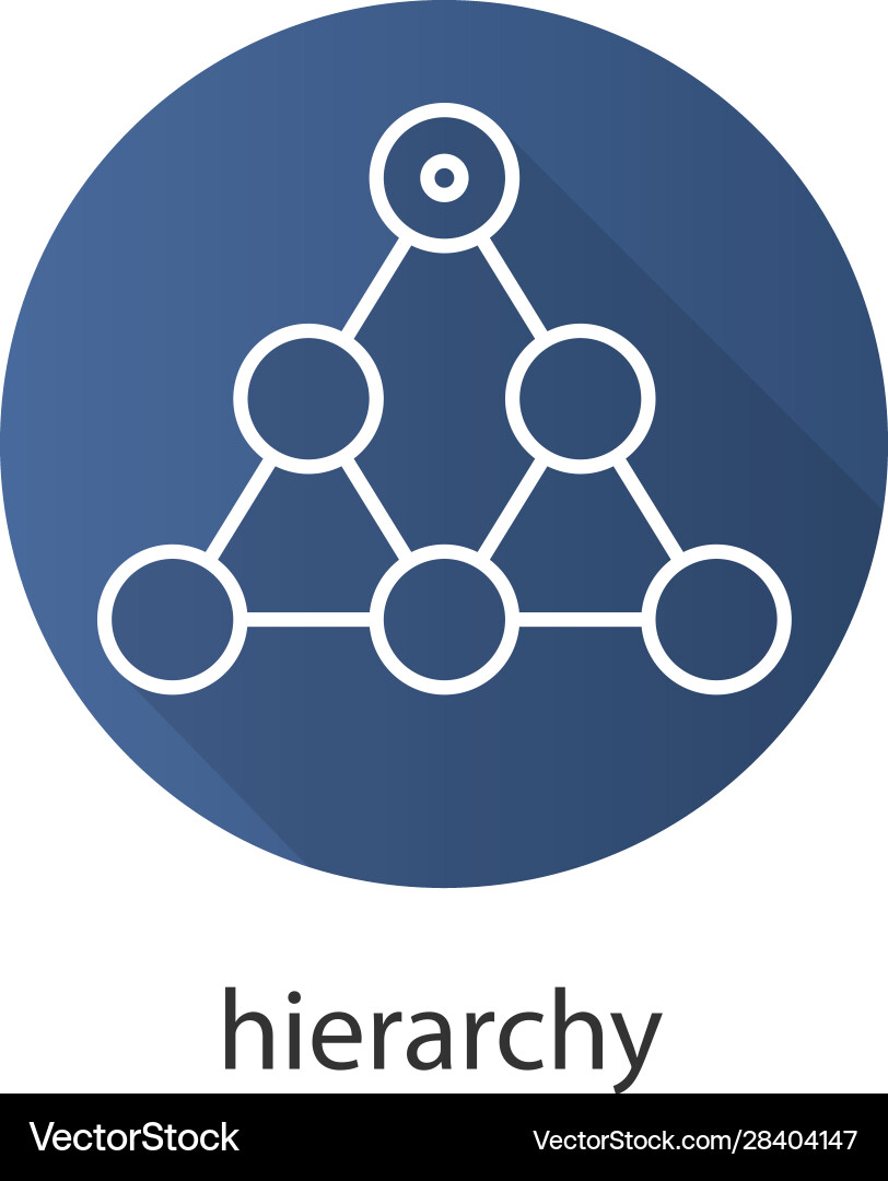Hierarchy flat linear long shadow icon Royalty Free Vector