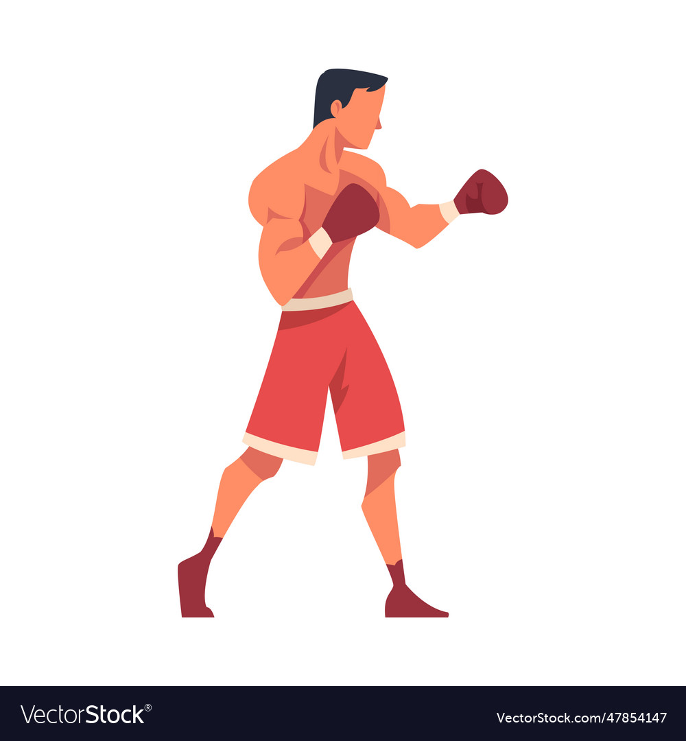 Man engaged in kickboxing as martial arts Vector Image