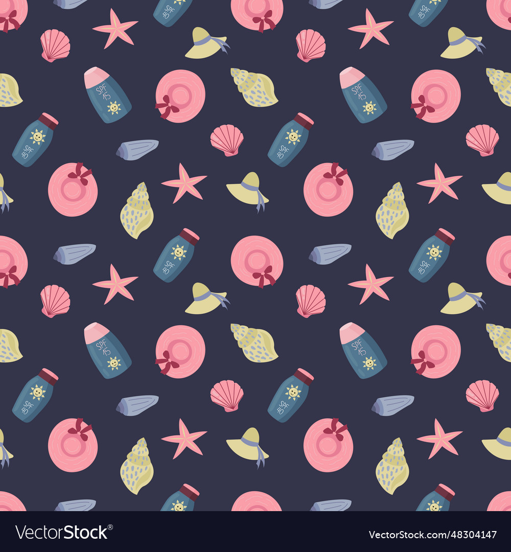 Seamless pattern with sunscreens Royalty Free Vector Image